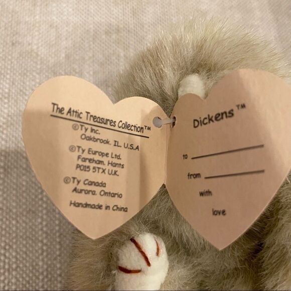 Ty Attic Treasures Collection Bear Dickens Jointed Tan Plush Stuffed Animal 8” - Picture 4 of 16